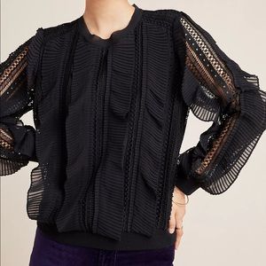 Anthropologie Augusta Ruffle-Sleeve Pullover in 1X